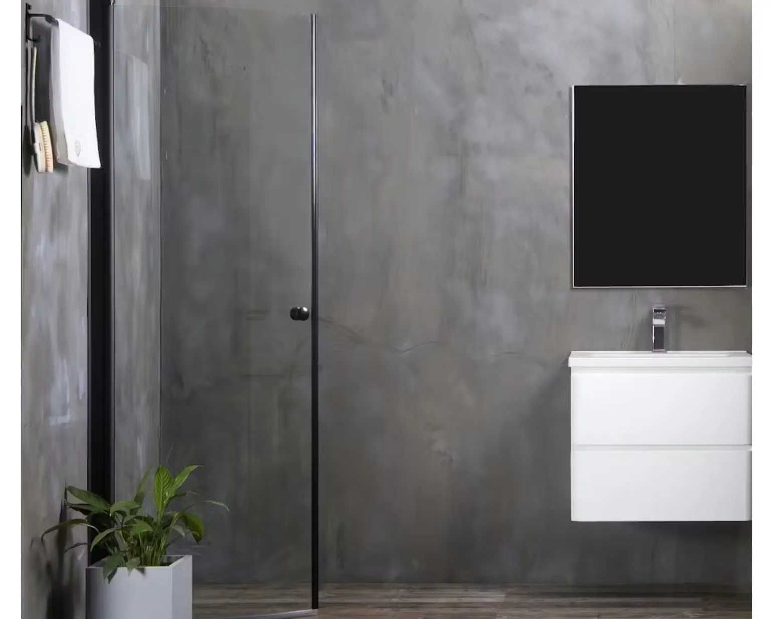 Bathlife Mångsidig duschdörr 45° svart