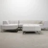 BoConcept Milos 5-sits hörnsoffa med fotpall ljusgrå