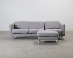 BoConcept Osaka 3-sits soffa med fotpall grå