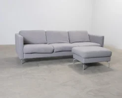 BoConcept Osaka 3-sits soffa med fotpall grå
