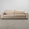 Boknäs 2,5-sits lädersoffa beige