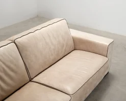 Boknäs 2,5-sits lädersoffa beige