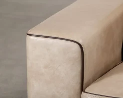 Boknäs 2,5-sits lädersoffa beige