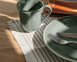 Broste Copenhagen Taverna tallrik ø 28 cm grön, set om 4