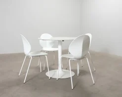 Calligaris matgrupp inkl. bord och 4 stolar vit