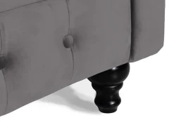Chesterfield Lyx 3-sits sammetssoffa grå