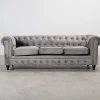 Chesterfield Lyx 3-sits soffa grå
