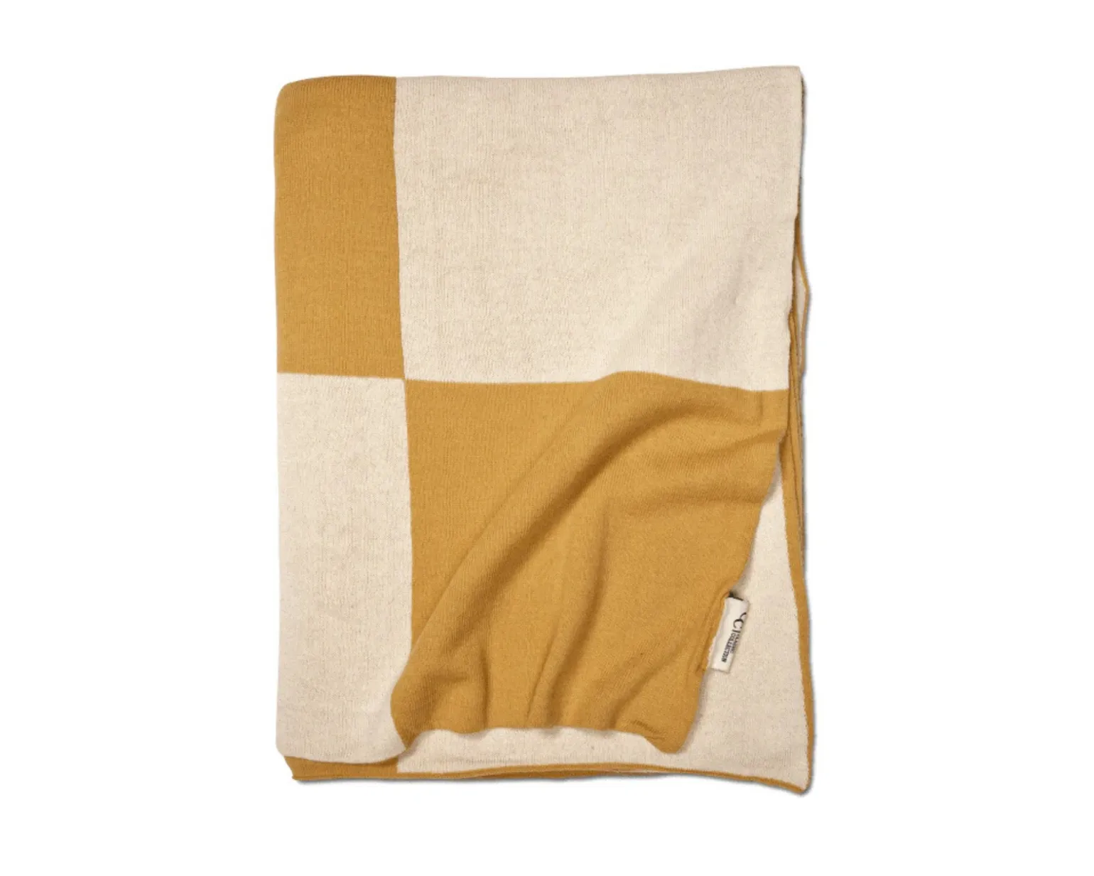 Classic Collection Pläd Square filt 130 x 170 cm gul