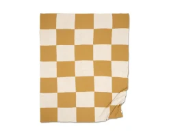 Classic Collection Pläd Square filt 130 x 170 cm gul