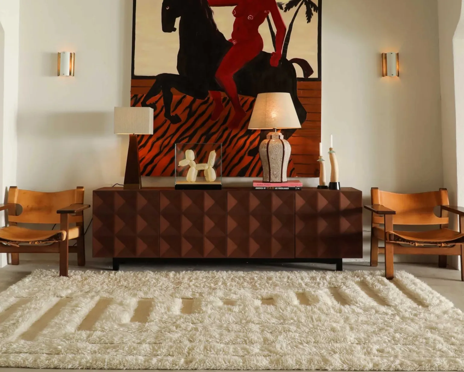 Dusty Deco Shaggy Labyrinth ullmatta 200 x 300 cm naturvit