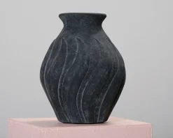 Dusty Deco Swirl vas svart