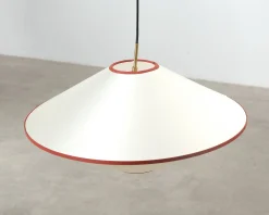 Edgeform Tafta pendellampa ø 65 cm röd / naturvit