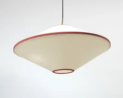 Edgeform Tafta pendellampa ø 65 cm röd / naturvit