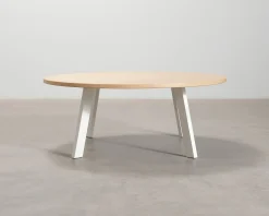 FeelDesign Freddy soffbord ø 115 cm oak / vit