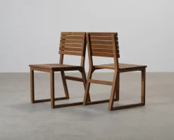Feel Design Stripe trädgårdsstol teak, set om 2