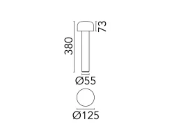Flos Bellhop Bollard H 380 utomhusbelysning svart