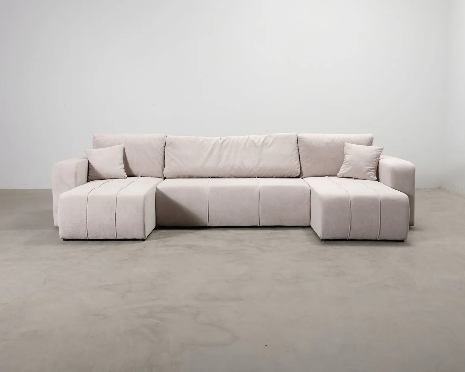 Flo 4-sits bäddsoffa med divan beige