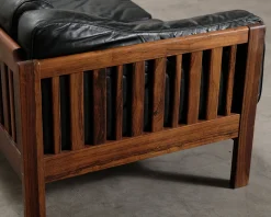 Futura Möbler Monte Carlo 3-sits vintage soffa svart läder
