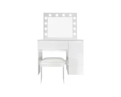 Glow sminkbord med stol vit