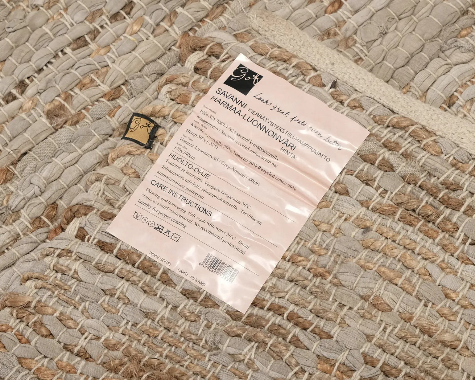 GOF Savanni matta 170 x 240 cm gråbeige