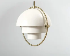 Gubi Multi-Lite pendellampa ø 25,5 cm vit / mässing