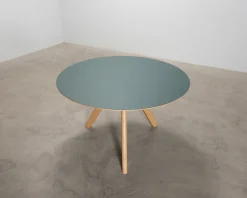 HAY CPH20 matbord ø 120 cm ek / grön linoleum