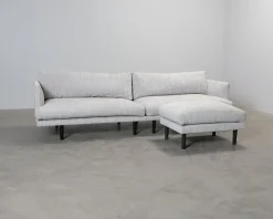 Homeline 4-sits soffa med fotpall grå