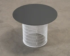 Ketall Mesh sidobord vit / svart