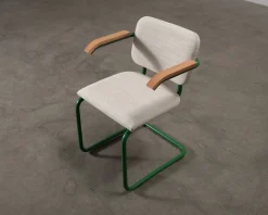 Knoll Cesca stol med armstöd beige / grön / bök