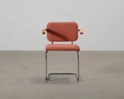 Knoll Cesca stol med armstöd röd / bok