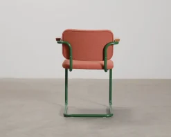 Knoll Cesca stol med armstöd röd / grön / bok