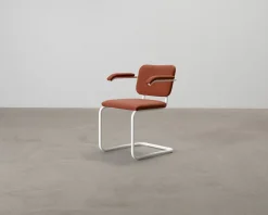Knoll Cesca stol med armstöd terrakotta / vit