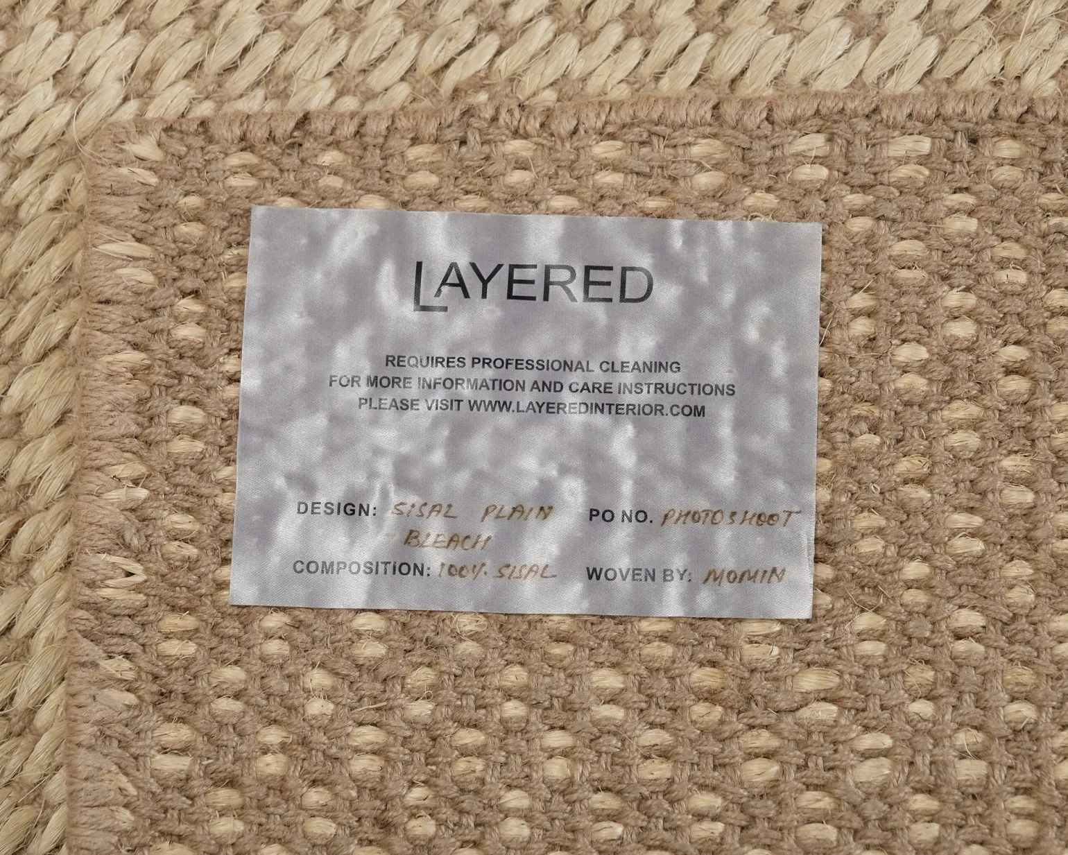 Layered Sisal Plain matta 75 x 240 cm natural