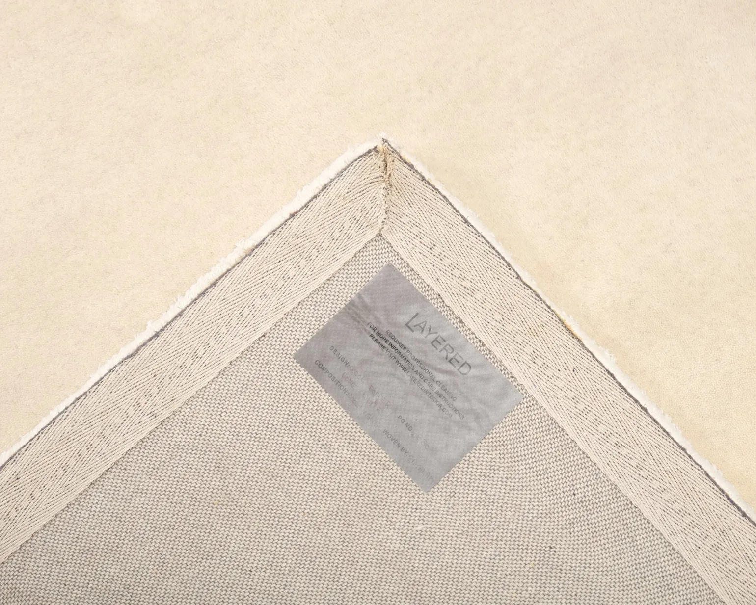 Layered Wool Border ullmatta 295 x 400 cm Bone White