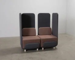 LoOok Industries 2-sits Area soffa brun / grå