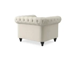 Manor House Chesterfield Lyx fåtölj beige