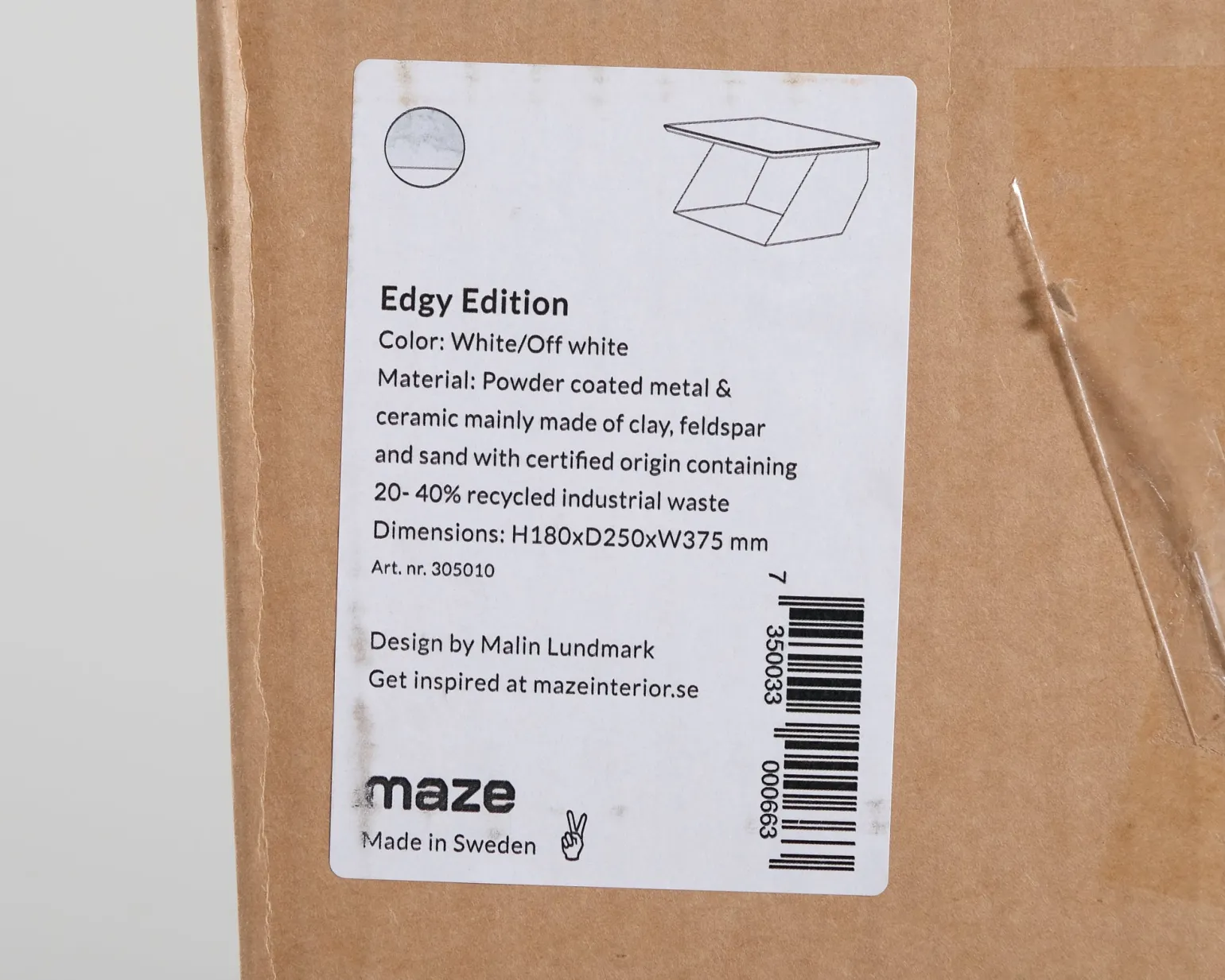 Maze Edgy Edition hylla vit
