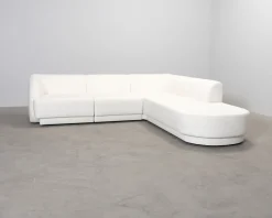 Micadoni Miley 4-sits hörnsoffa naturvit