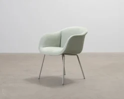 Muuto Fiber Soft Chair läderfåtölj grön