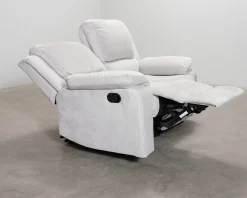 Norbo 2-sits reclinersoffa konstläder ljusgrå