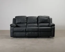 Norbo 3-sits reclinersoffa konstläder svart