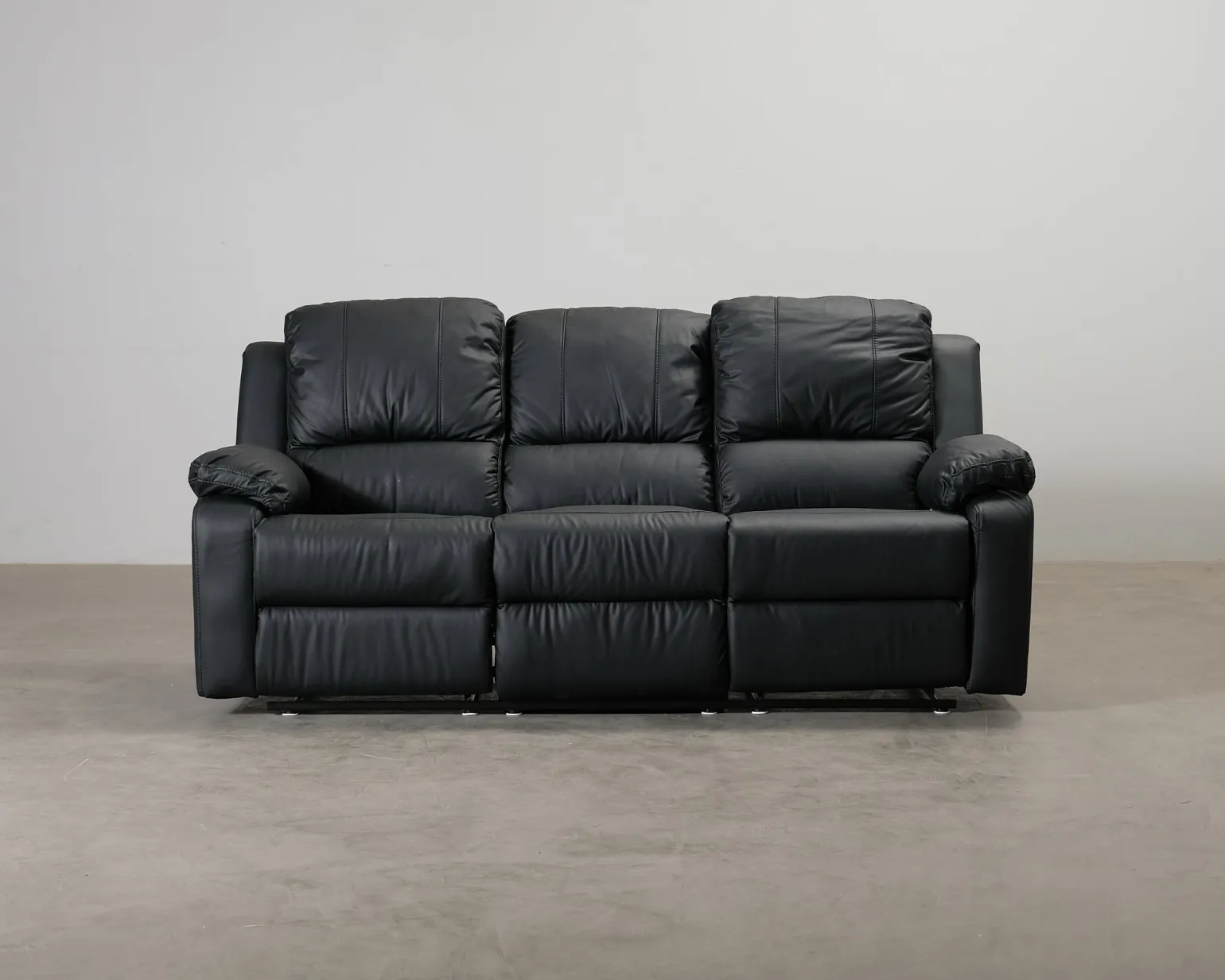 Norbo 3-sits reclinersoffa konstläder svart