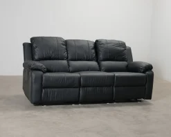 Norbo 3-sits reclinersoffa konstläder svart