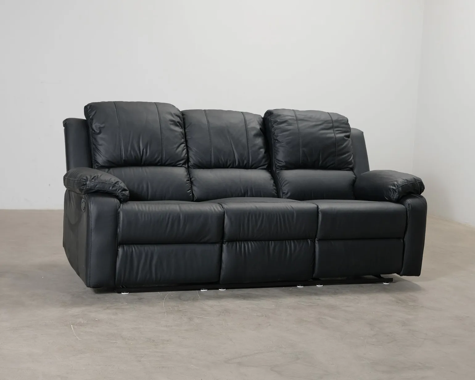 Norbo 3-sits reclinersoffa konstläder svart