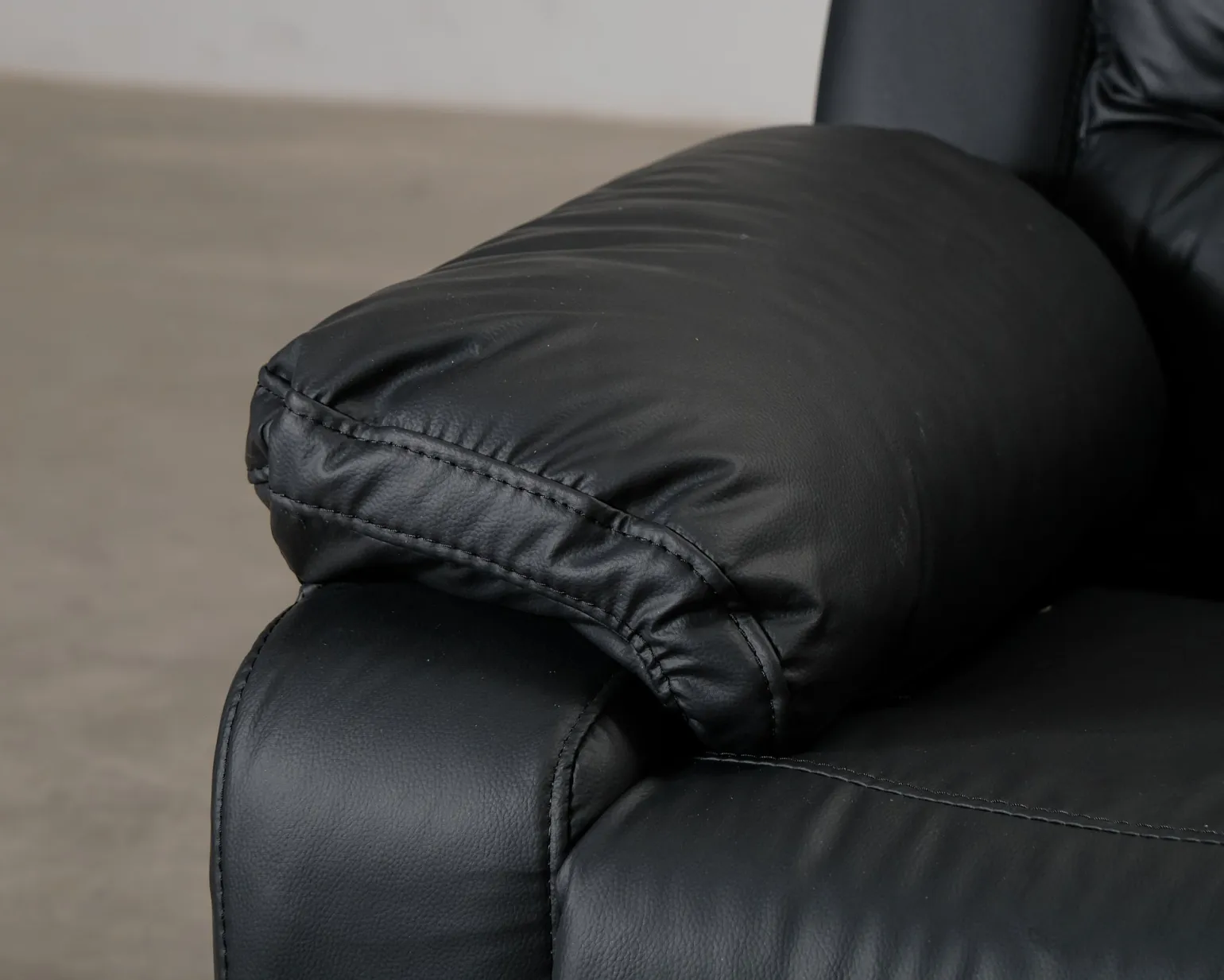Norbo 3-sits reclinersoffa konstläder svart