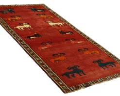 Old Figural Kashghai orientalisk matta 108 x 216 cm