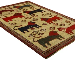 Old Figural Kashghai orientalisk matta 145 x 229 cm