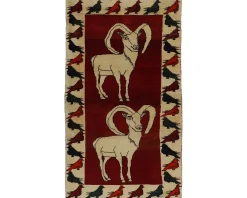 Old Figural Kashghai orientalisk matta 104 x 192 cm