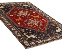 Old Figural Kashghai orientalisk matta 130 x 189 cm