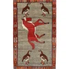 Old Figural Kashghai orientalisk matta 138 x 227 cm